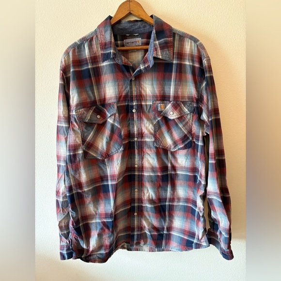 Men’s Carhartt Lightweight Button Up Shirt size Large - Picture 1 of 4